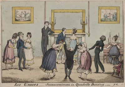 Les Graces, Unannehmlichkeiten beim Quadrilletanz, 1817 von George Cruikshank