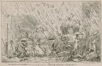 Es regnet Katzen, Hunde und Mistgabeln von George Cruikshank