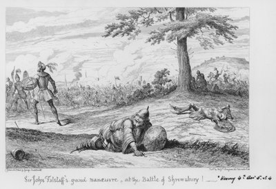 Sir John Falstaffs großes Manöver in der Schlacht von Shrewsbury! von George Cruikshank