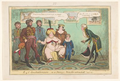 Karikatur auf Prinzessin Caroline, 1817 von George Cruikshank