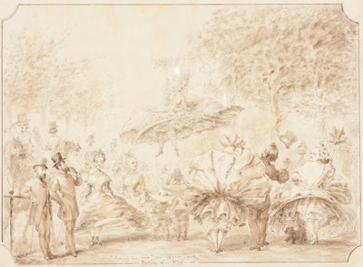 Spaziergang im Hyde Park [verso] von George Cruikshank