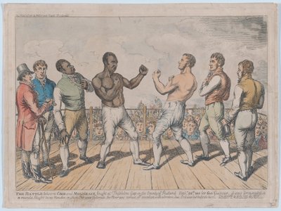 Die Schlacht zwischen Cribb und Molineaux, 28. September 1811 von George Cruikshank
