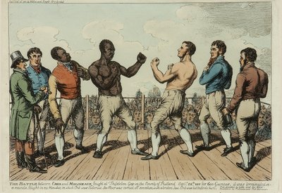 Der Kampf zwischen Cribb und Molineaux von George Cruikshank