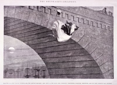 Die Kinder des Betrunkenen, ca. 1847 von George Cruikshank