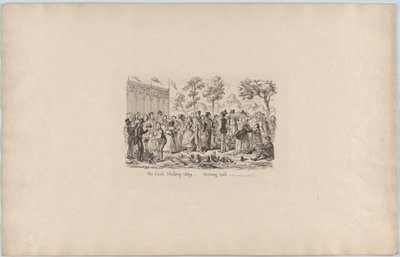 Der erste Schilling-Tag - Herauskommen von George Cruikshank