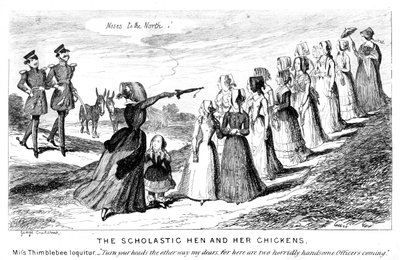 Die schulische Henne und ihre Küken, 19. Jahrhundert von George Cruikshank