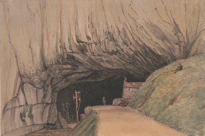 Eingang zur Peak Cavern, oder Teufelsloch, Castleton von George Cumberland