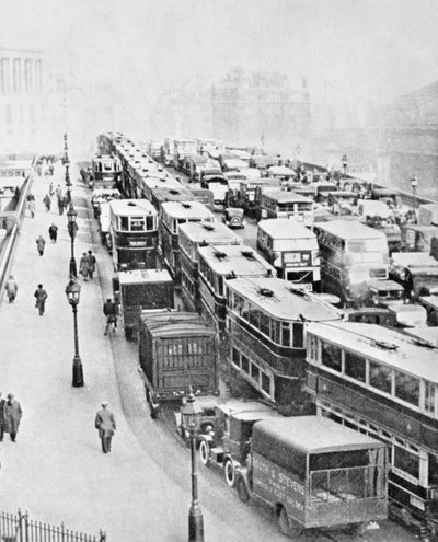 Verkehrsstau auf der Blackfriars-Brücke, London von George Davison Reid