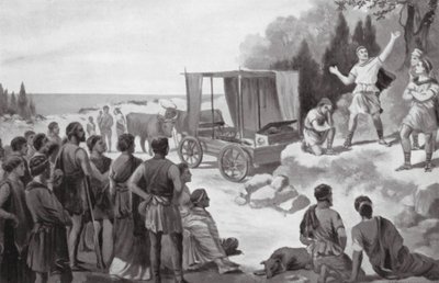 Der Wagen des Thespis von George Derville (after) Rowlandson