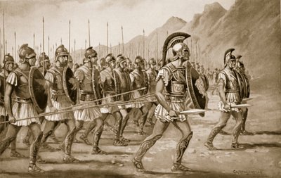 Eine makedonische Phalanx, Illustration aus 