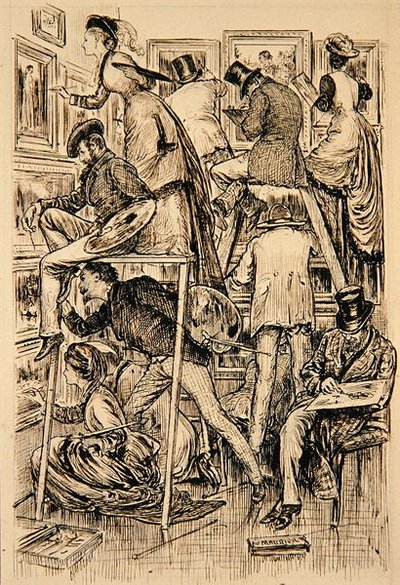 Vernissage-Tag an der Royal Academy von George du Maurier