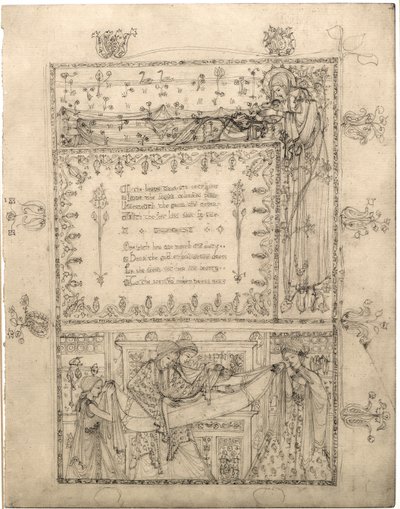 Studie für eine Illumination für "Ein Traum eines gesegneten Geistes" von George Dutch Davidson