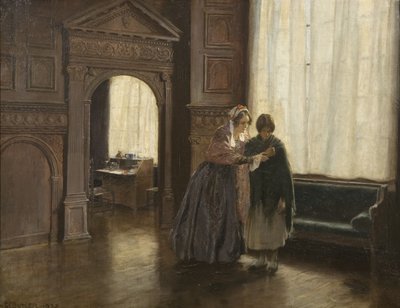 Mrs Mary Carpenter und ihr erstes Reformmädchen, Annie Woolham, in Red Lodge, 10. Oktober von George Edmund Butler