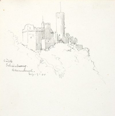 Schloss Schönburg, Oberwesel von George Elbert Burr