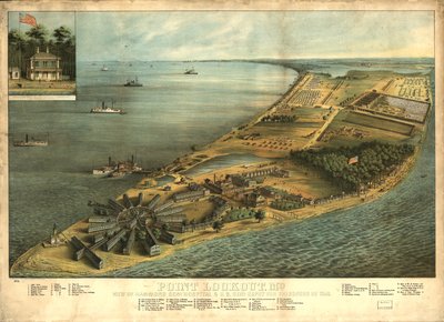 Point Lookout, Md. Ansicht des Hammond Genl. Krankenhauses und U.S. Genl. Depot für Kriegsgefangene von George Everett