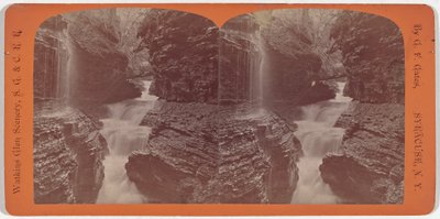 Watkins Glen Landschaft, Regenbogenfälle und dreifache Kaskaden von George F. Gates