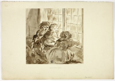 Kinder am Fenster von George Fennel Robson