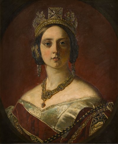 Porträt von Königin Victoria, als junge Dame (1819-1901), c.1843-1901 von George Frederick Clarke