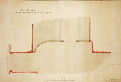 New College Oxford: Vorgeschlagene Tore und Geländer für den Eingang zum Garten von George Gilbert Scott