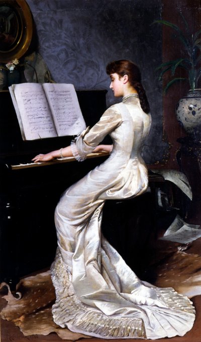 Lied ohne Worte, Klavierspieler, 1880 von George Hamilton Barrable