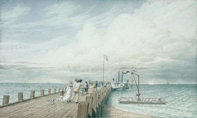 Kumulus- oder Gewitterwolke, Portland Pier, Eriesee, ca. 1830er-40er Jahre von George Harvey