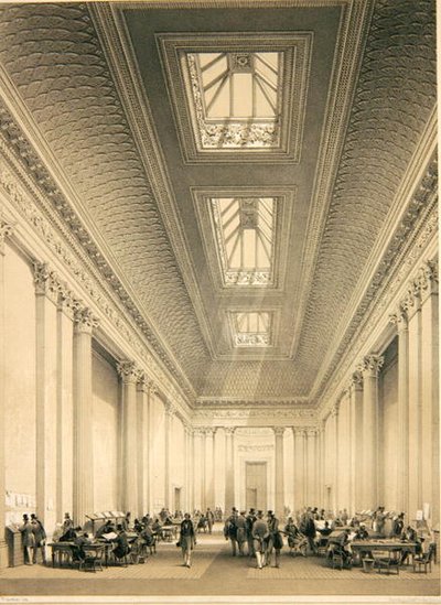 Innenansicht der Handelskammer, Threadneedle Street, London, ca. 1850 von George Hawkins