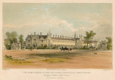Die Armenhäuser der Metzger-Wohltätigkeitsanstalt, errichtet in Walham Green, Fulham, London von George Hawkins