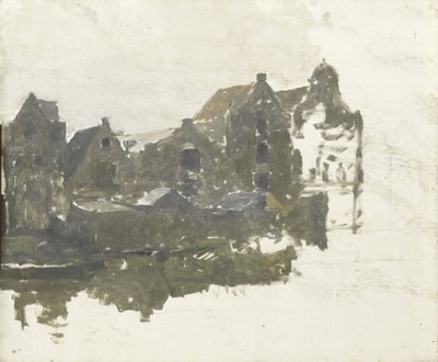 Lagerhäuser auf den Teertuinen auf dem Prinseneiland, Amsterdam von George Hendrik Breitner