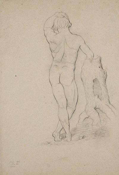 Männlicher Akt, Rückansicht, 1846 von George Henry Hall