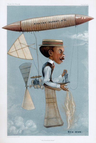 Alberto Santos-Dumont, brasilianischer Luftfahrtpionier, 1901 von George Hum