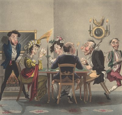 Ein echtes Gummi! Beim Whist, ca. 1825 von George Hunt