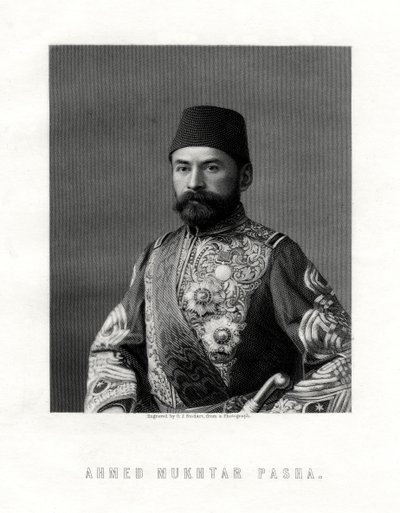 Ahmed Mukhtar Pascha, französischer und osmanischer Offizier, 19. Jahrhundert von George J. Stodart