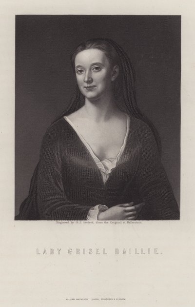 Lady Grizel Baillie, schottische Liedermacherin (Stich) von George J. Stodart