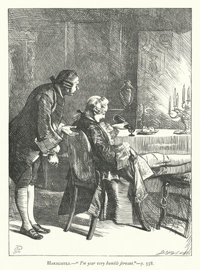 Illustration für Sie verstellt sich, um zu erobern (Gravur) von George John Pinwell