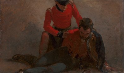 Ein 42. Highlander betreut einen General der 7. Husaren, möglicherweise Henry William Bayly, erster Earl of Uxbridge, später erster Marquess of Anglesey: eine Studie für 