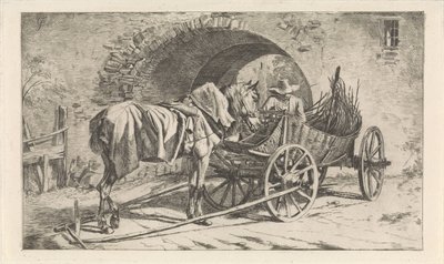 Kohlenwagen bei einem Tor (Serientitel: Kohlenwagen) von George Jooss