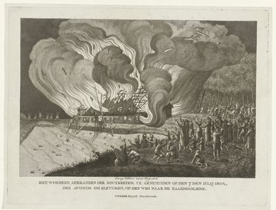 Brand in den Salzketten in Arnemuiden, 7. Juli 1802 von George Kockers