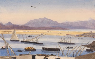 Teil der Bucht von Gibraltar, die spanischen Linien von George Lothian Hall