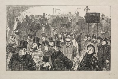 Der lebendige Strom an der London Bridge - Auf der Brücke, 1863 von George Louis Palmella Busson Du Maurier