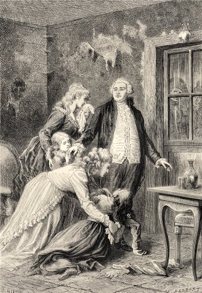 Der Abschied des Königs von seiner Familie im Januar 1793 (Gravur) von Bartolome Esteban and studio Murillo