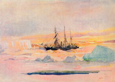 Shackletons Schiff, die Nimrod, im McMurdo-Sund von George Marston