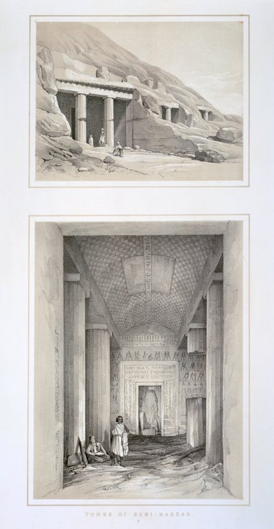 Gräber von Beni-Hassan, Ägypten, 19. Jahrhundert von George Moore