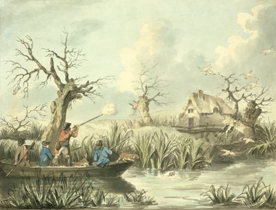 Entenjagd, geätzt von Thomas Rowlandson (1756-1827), veröffentlicht von J. Harris, 1789 (kolorierte Ätzung) von George Morland
