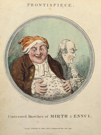 Kontrastierte Skizzen von Fröhlichkeit und Langeweile von George Moutard Woodward