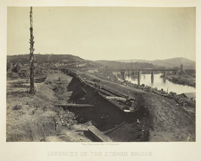 Verteidigungen der Etawah-Brücke, 1866 von George N. Barnard