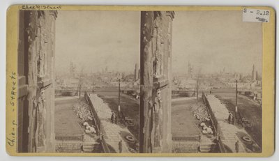 Stereographische Ansicht der Clark Street nach dem Chicagoer Feuer von George N. Barnard