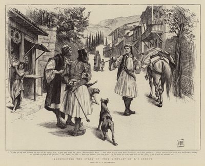 Illustration der Geschichte von The Vintage von E. F. Benson von George Percy Jacomb Hood