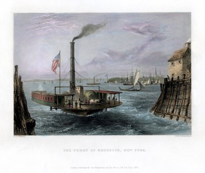 Die Fähre in Brooklyn, New York, USA, 1838 von George Richardson