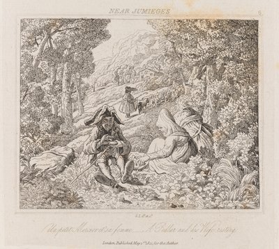 Hausierer und Frau in der Nähe von Jumieges, c.1821 von George Robert Lewis