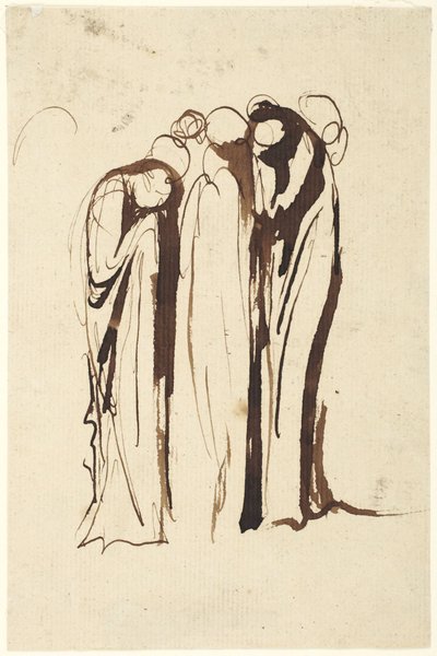 Gruppe weinender stehender Figuren von George Romney